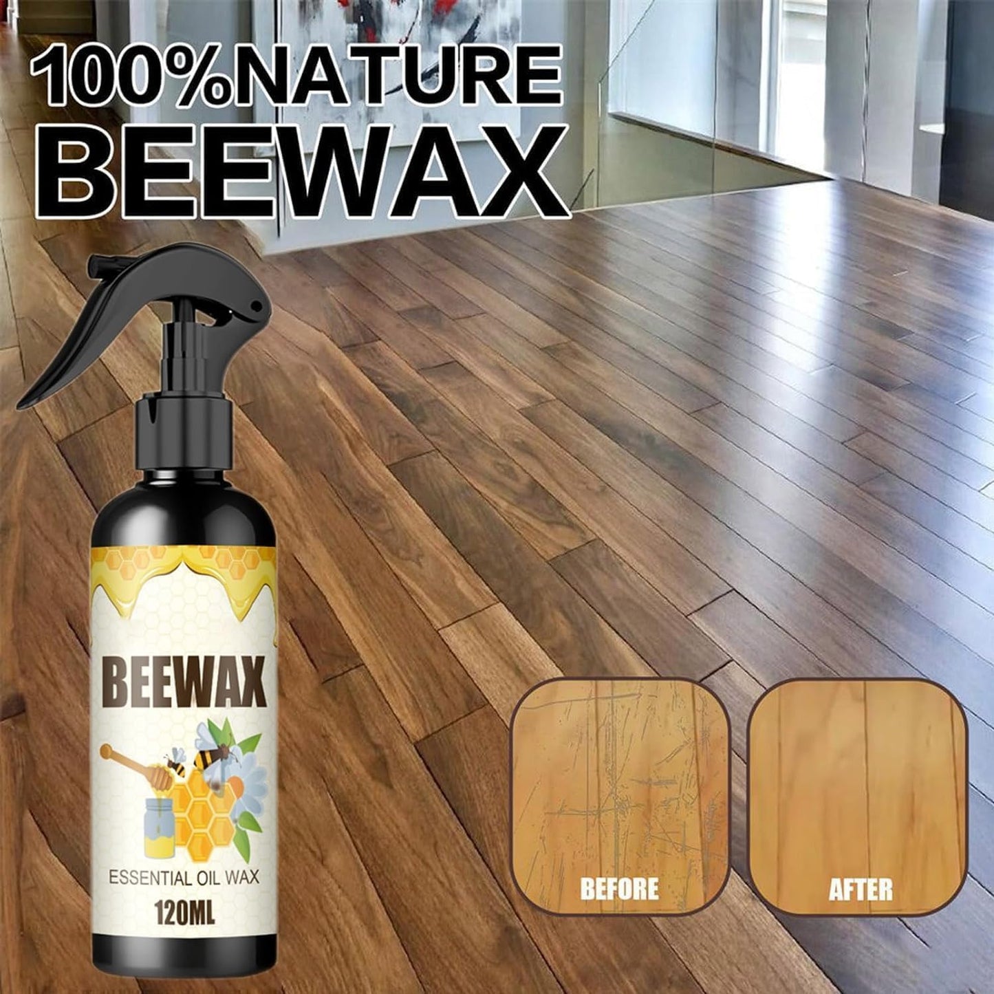 Beeswax Furniture Polish Spray – Natural Wood Cleaner