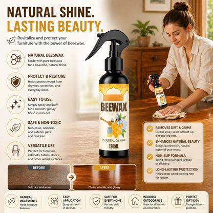 Beeswax Furniture Polish Spray – Natural Wood Cleaner